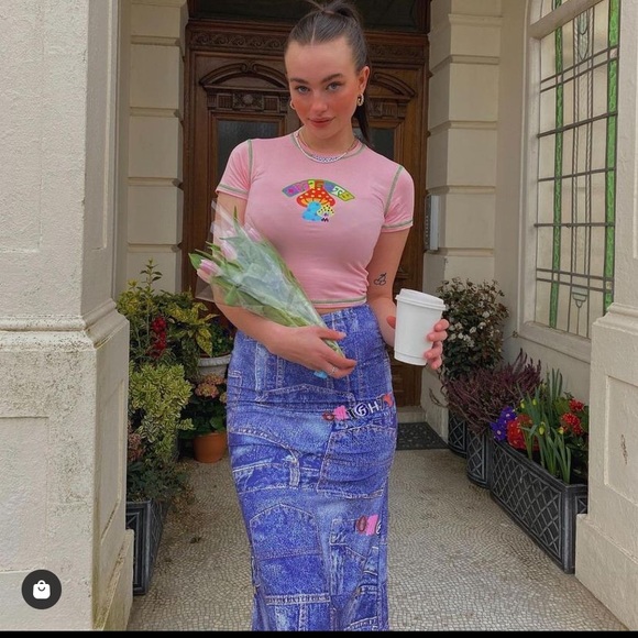 omighty jean midi skirt - Picture 3 of 4